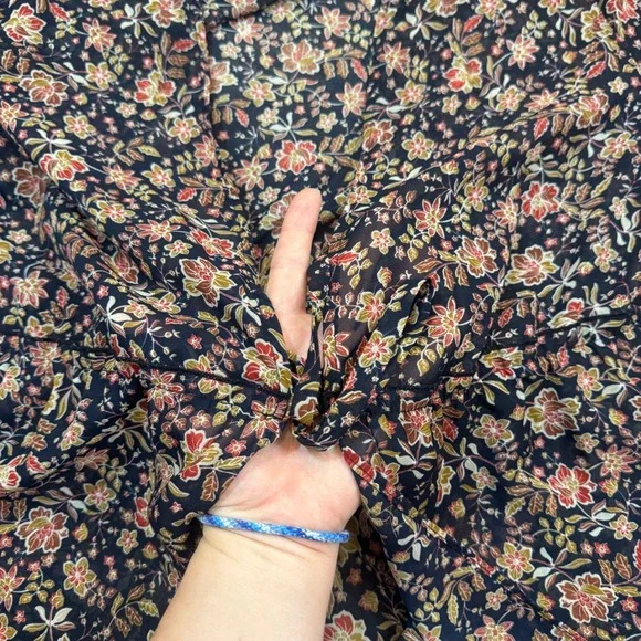 Moa Moa Floral Print Midi Dress Long Sleeve Tiered Casual‎ 1X - Picture 4 of 6